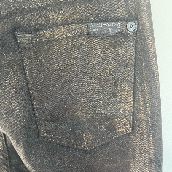 SALE 30% OFF | NWOT 7 For All Mankind Ankle Skinny Jeans Black Marble Foil - Picture 9 of 13